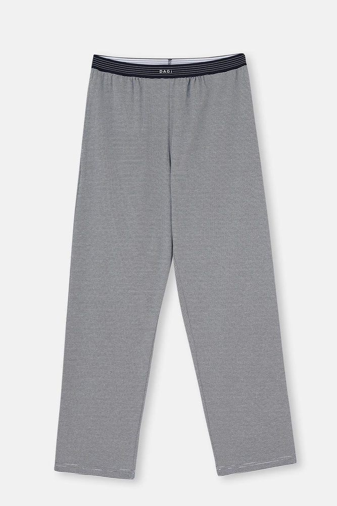 Beyaz-Lacivert Çizgili Örme Tek Pijama Altı