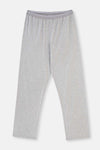 Gri Melanj Beli Lastikli Örme Tek Pijama Alt