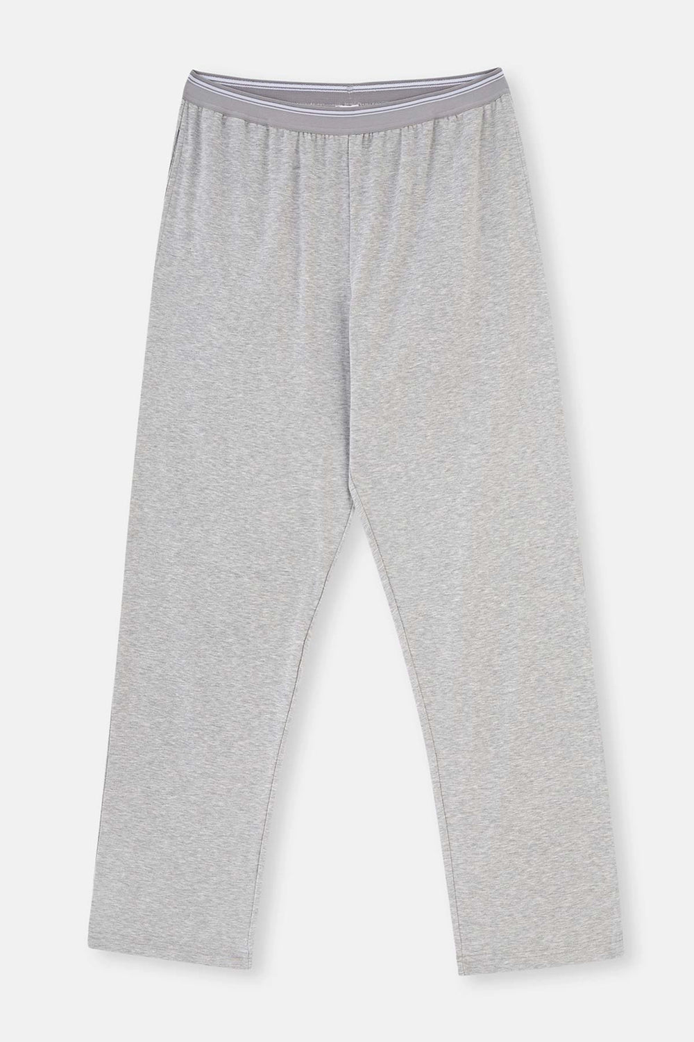 Gri Melanj Beli Lastikli Örme Tek Pijama Alt