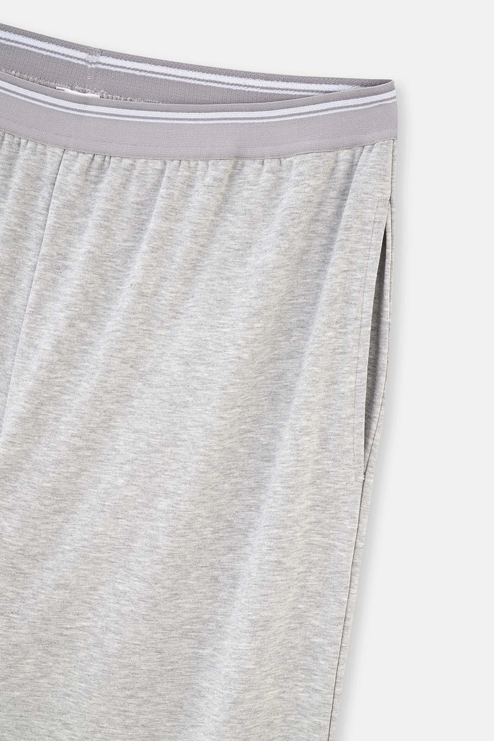 Gri Melanj Beli Lastikli Örme Tek Pijama Alt