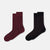 Bordo Erkek 2'Li Bambu Çorap Şerit Desen
