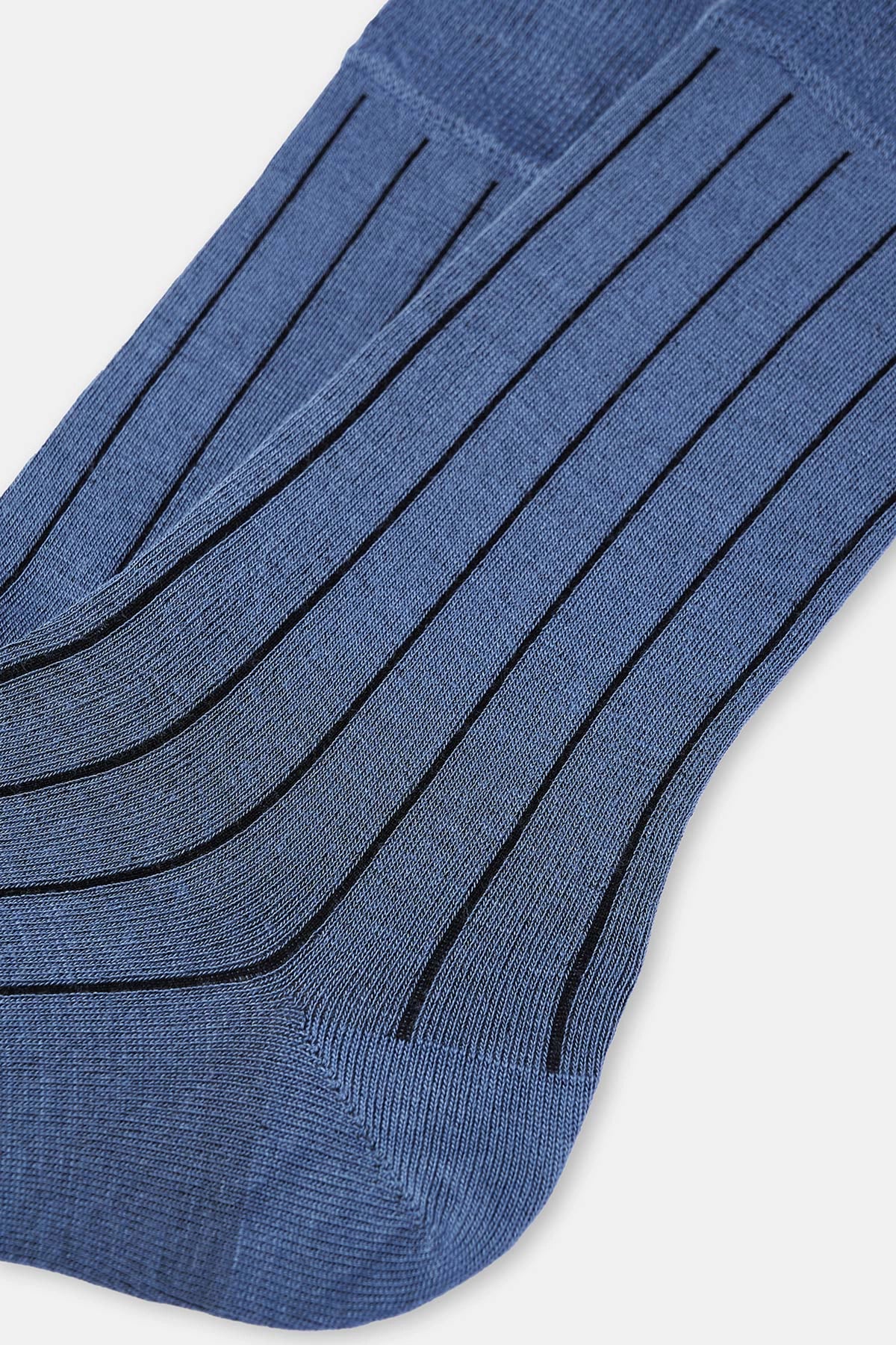 Siyah Erkek 2'Li Bambu Çorap Şerit Desen