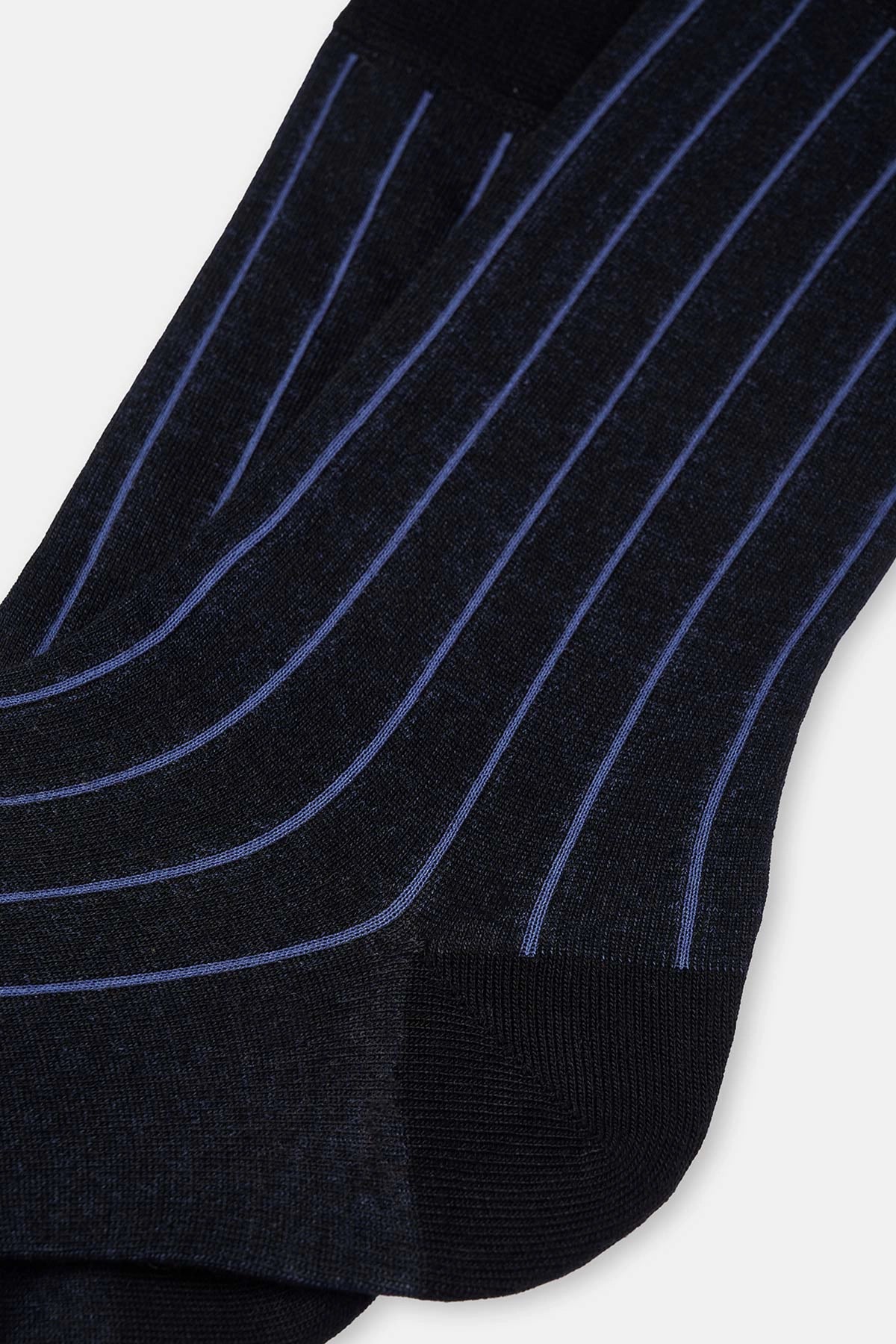Siyah Erkek 2'Li Bambu Çorap Şerit Desen