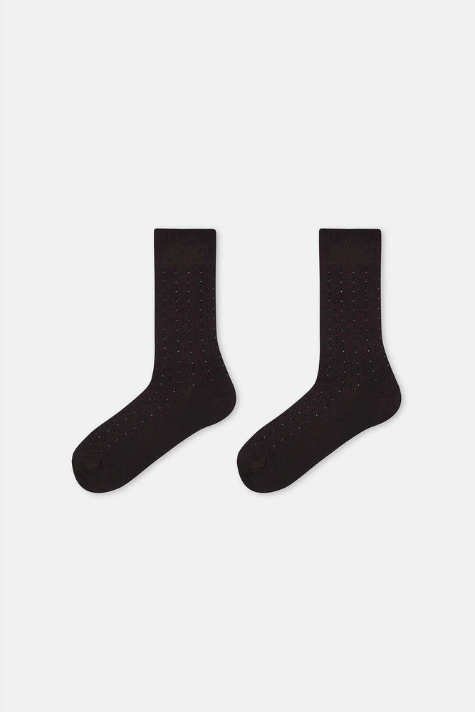 Kahverengi Erkek Desenli Bambu Çorap