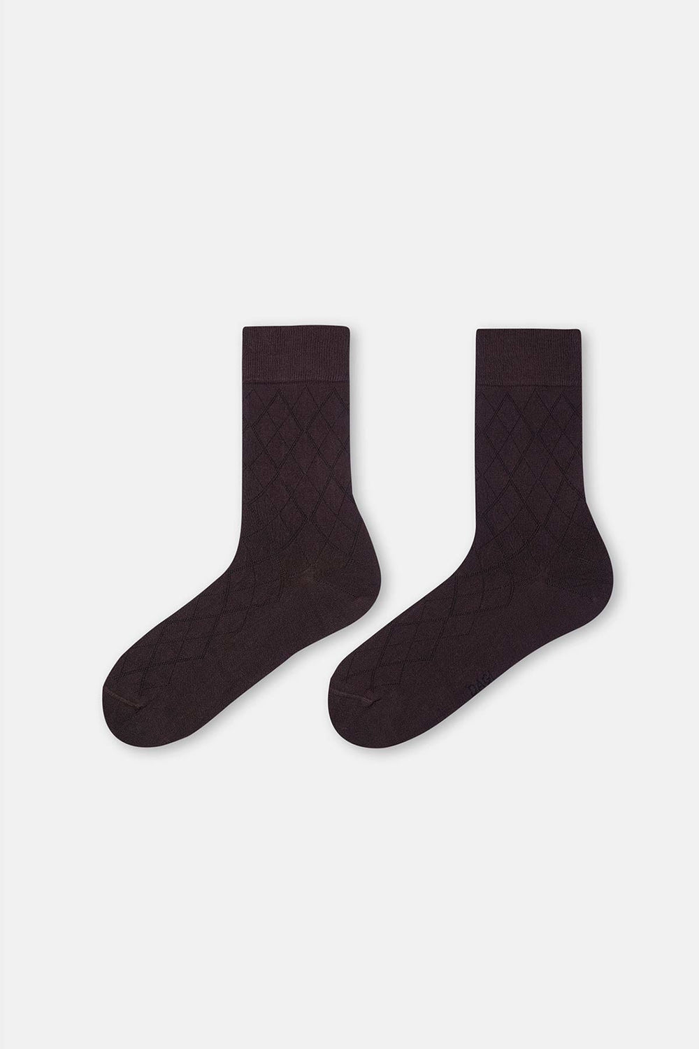 Kahverengi Erkek Baklava Desen Bambu Çorap