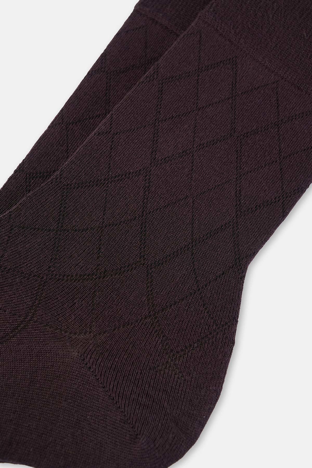 Kahverengi Erkek Baklava Desen Bambu Çorap