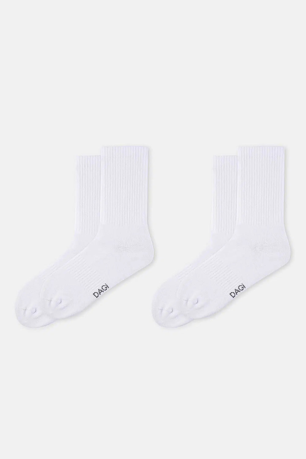 Beyaz Erkek 2'Li Basıc Spor Çorap