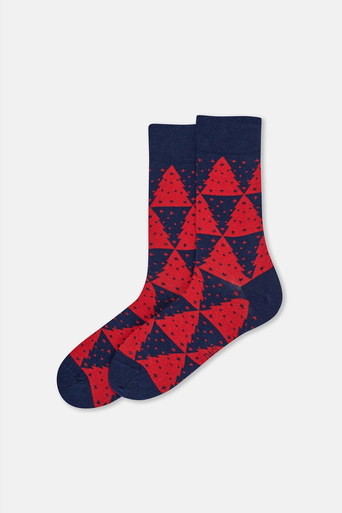 Multicolor Erkek 2'Li Ağaç Desenli Yılbaşı Çorabı