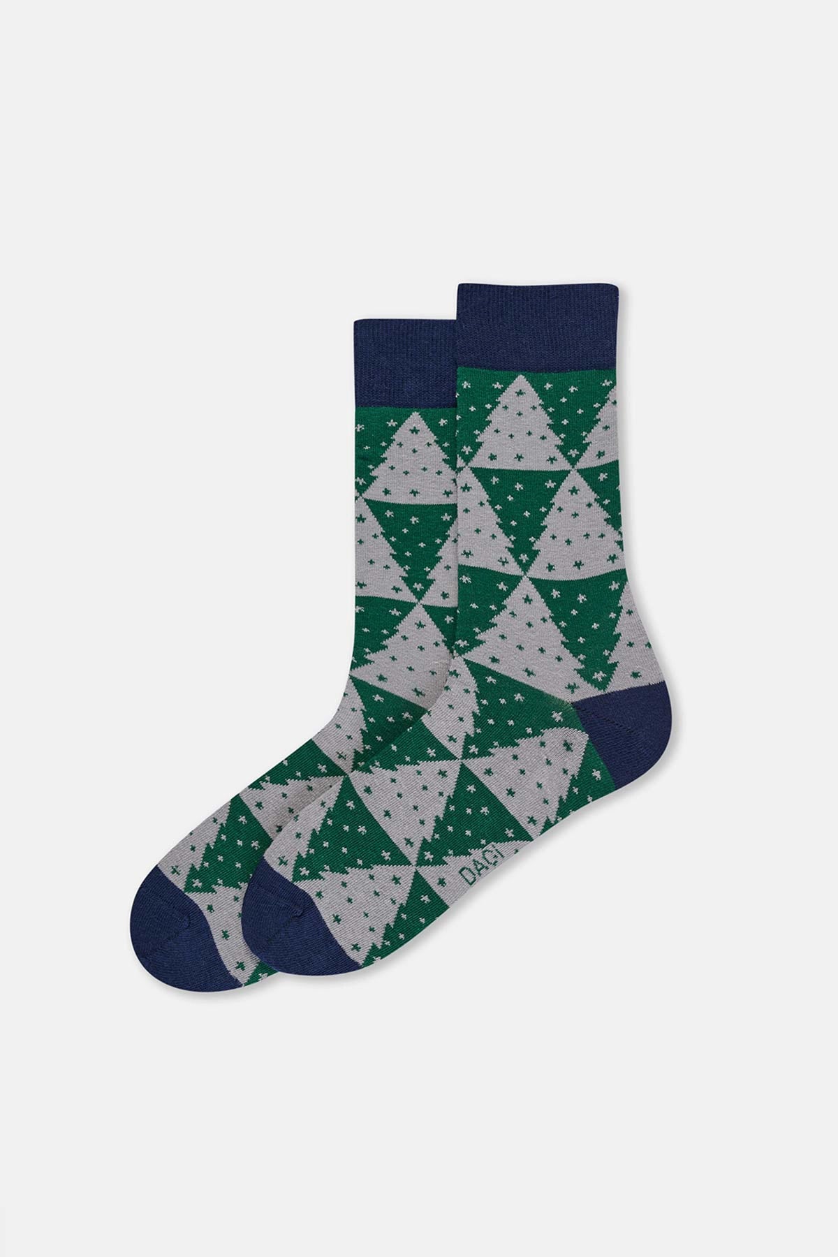 Multicolor Erkek 2'Li Ağaç Desenli Yılbaşı Çorabı