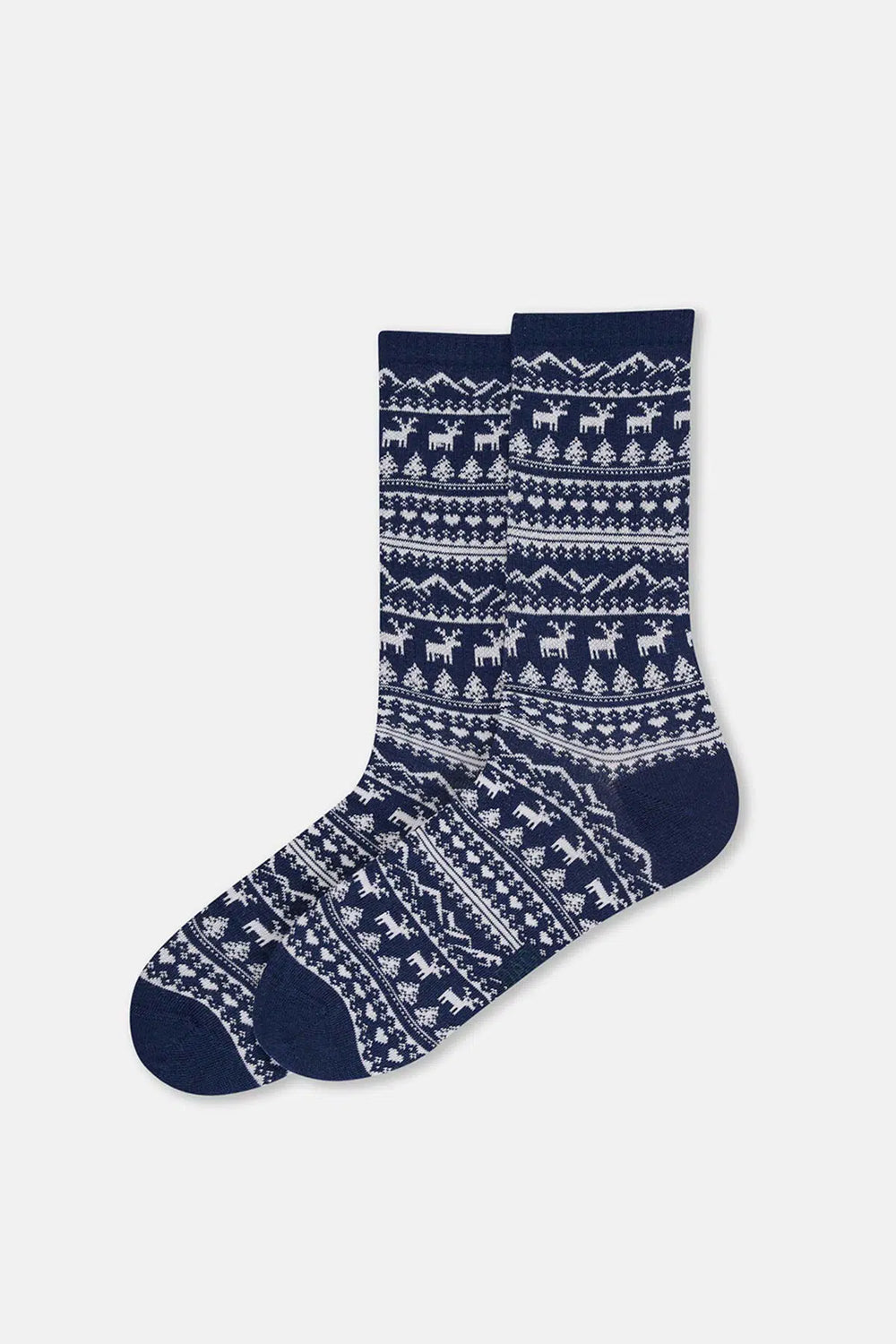 Multicolor Erkek 2'Li Geyik Desenli Yılbaşı Çorabı