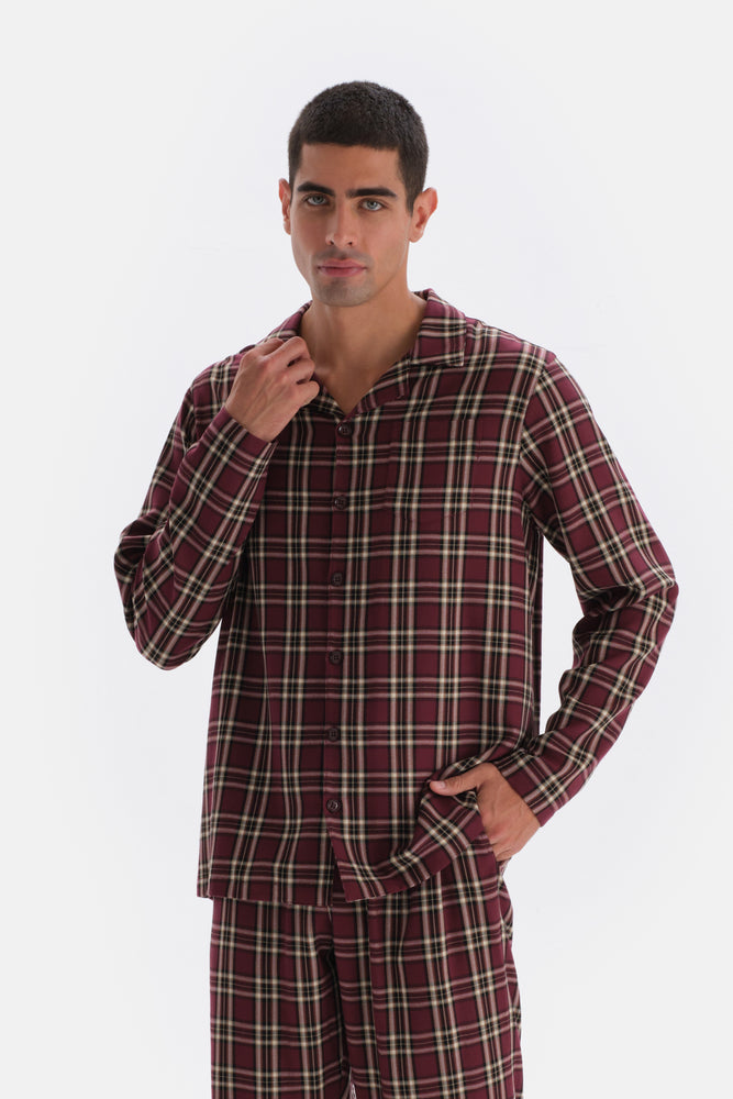 Multicolor Ekose Dokuma Gömlek Pijama Üstü
