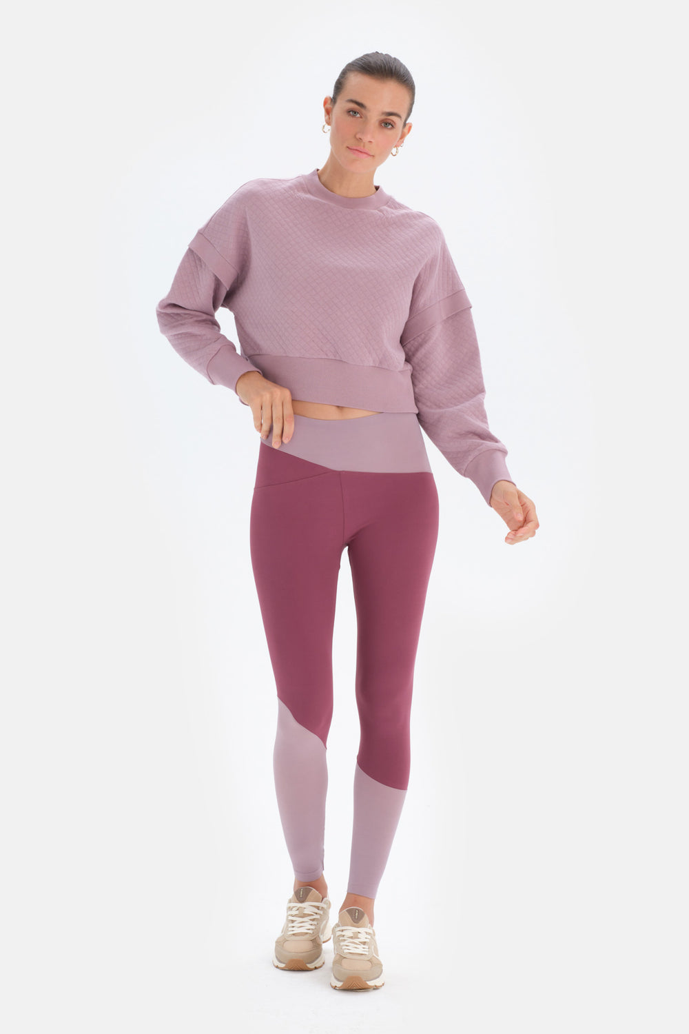 Lila Dagi Active Kapitone Crop Sweatshirt