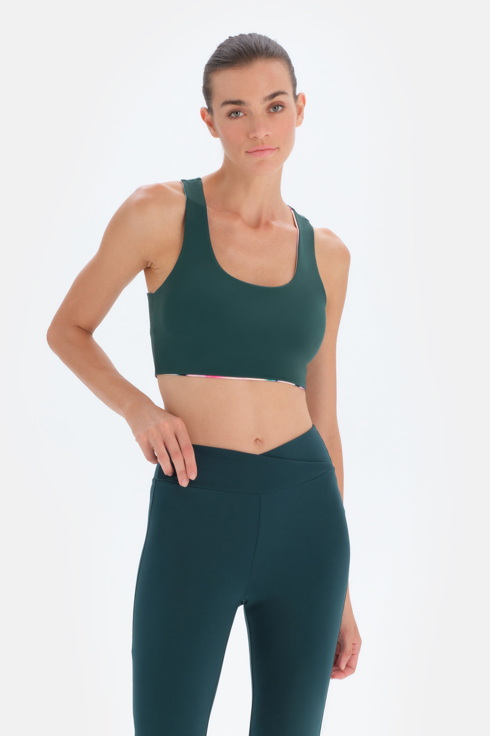 Koyu Yeşil Dagi Active Koyu Çift Taraflı Spor Sütyeni