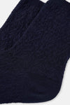 Lacivert Kadın Pamuklu Zıgzag Dokulu Çorap