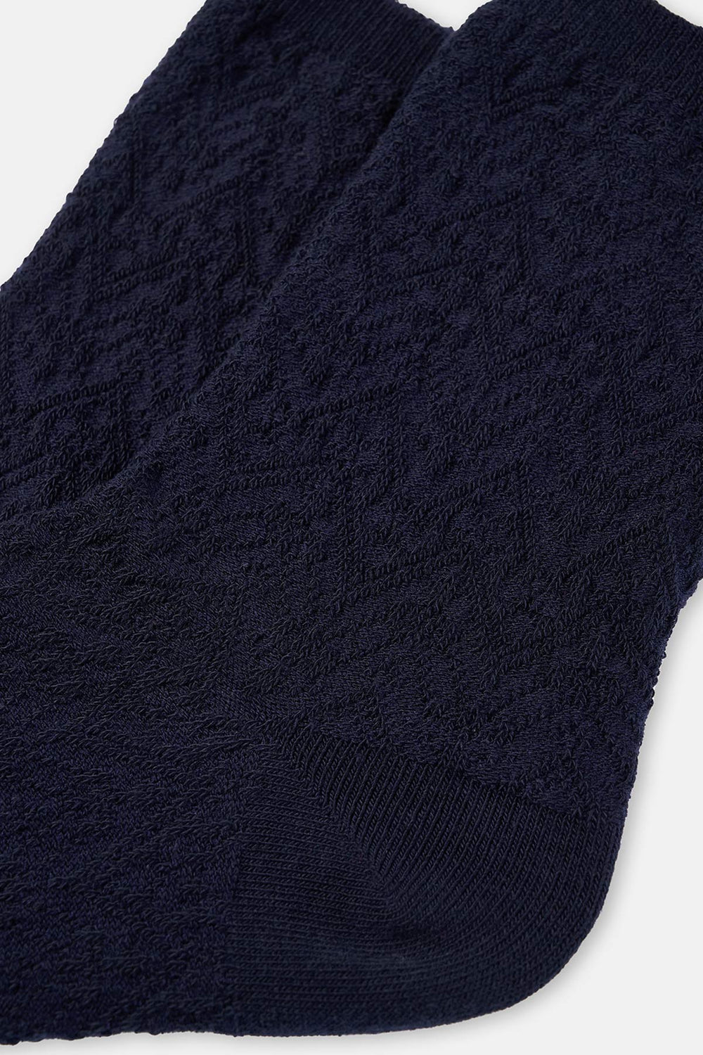 Lacivert Kadın Pamuklu Zıgzag Dokulu Çorap
