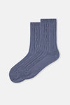 Indigo Kadın Pamuklu Örgü Dokulu Çorap