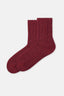 Bordo Kadın Pamuklu Baklava Dokulu Çorap
