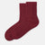 Bordo Kadın Pamuklu Baklava Dokulu Çorap