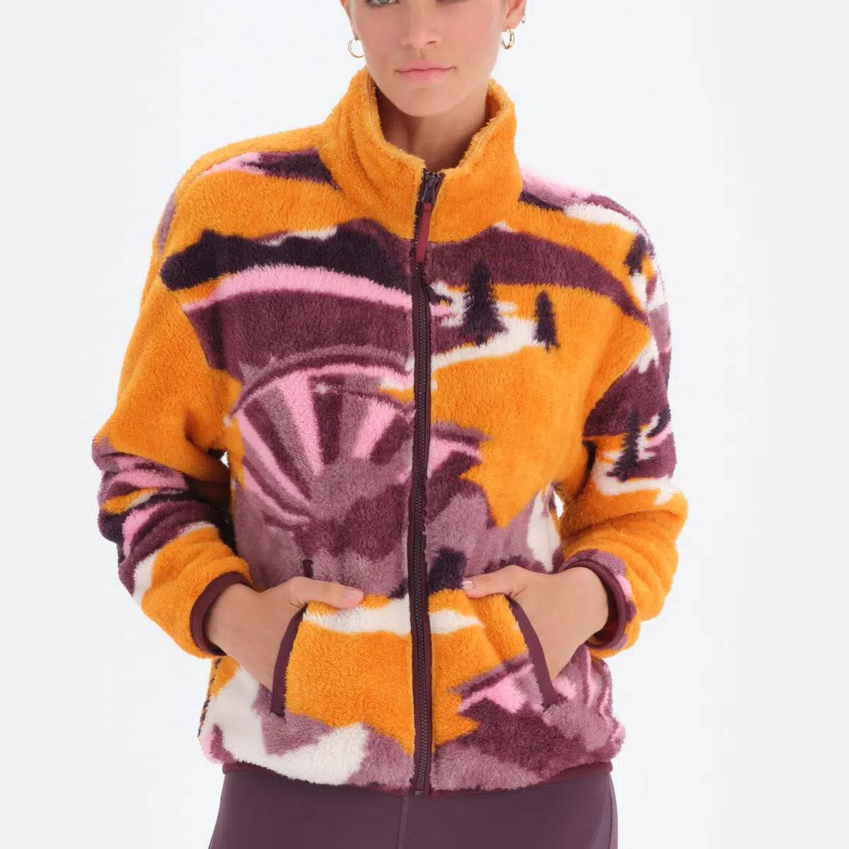 Multicolor Dagi Active Kadın Dağ Baskılı Polar Sweatshirt 23WW77002BB ...