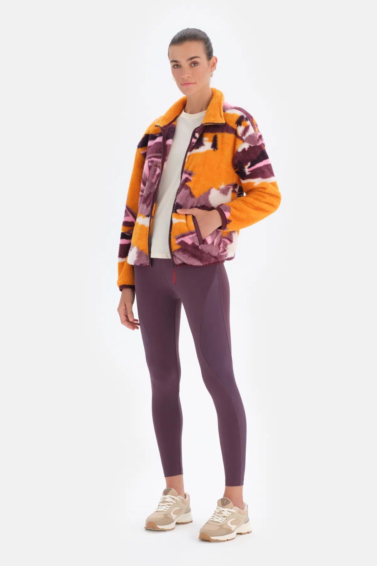 Multicolor Dagi Active Kadın Dağ Baskılı Polar Sweatshirt