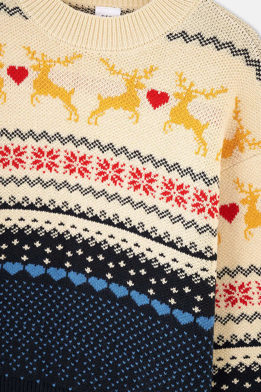 Lacivert Yılbaşı Desenli Triko Kazak