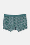 Koyu Yeşil Desenli Micro Modal Boxer