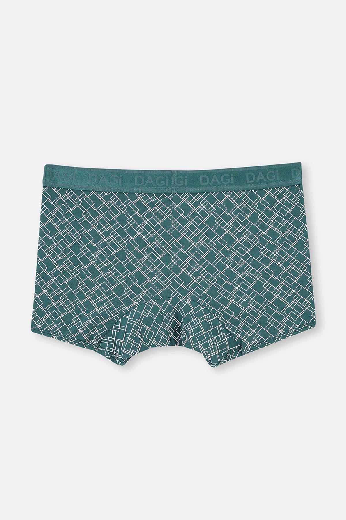 Koyu Yeşil Desenli Micro Modal Boxer