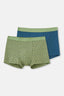 Mavi-Yeşil 2'li Desenli Pamuk Boxer