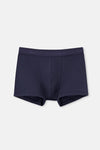 Indigo-Kahverengi 2'li Düz Pamuklu Boxer