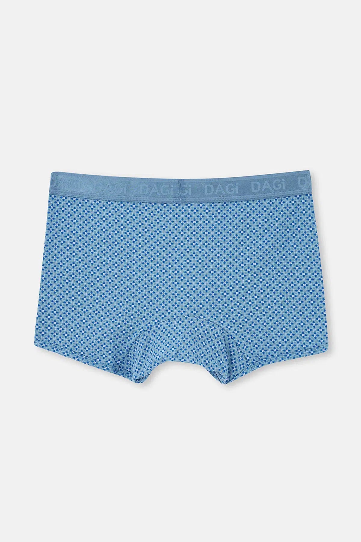 Açık Mavi-Mavi 2'li Desenli Micro Modal Boxer