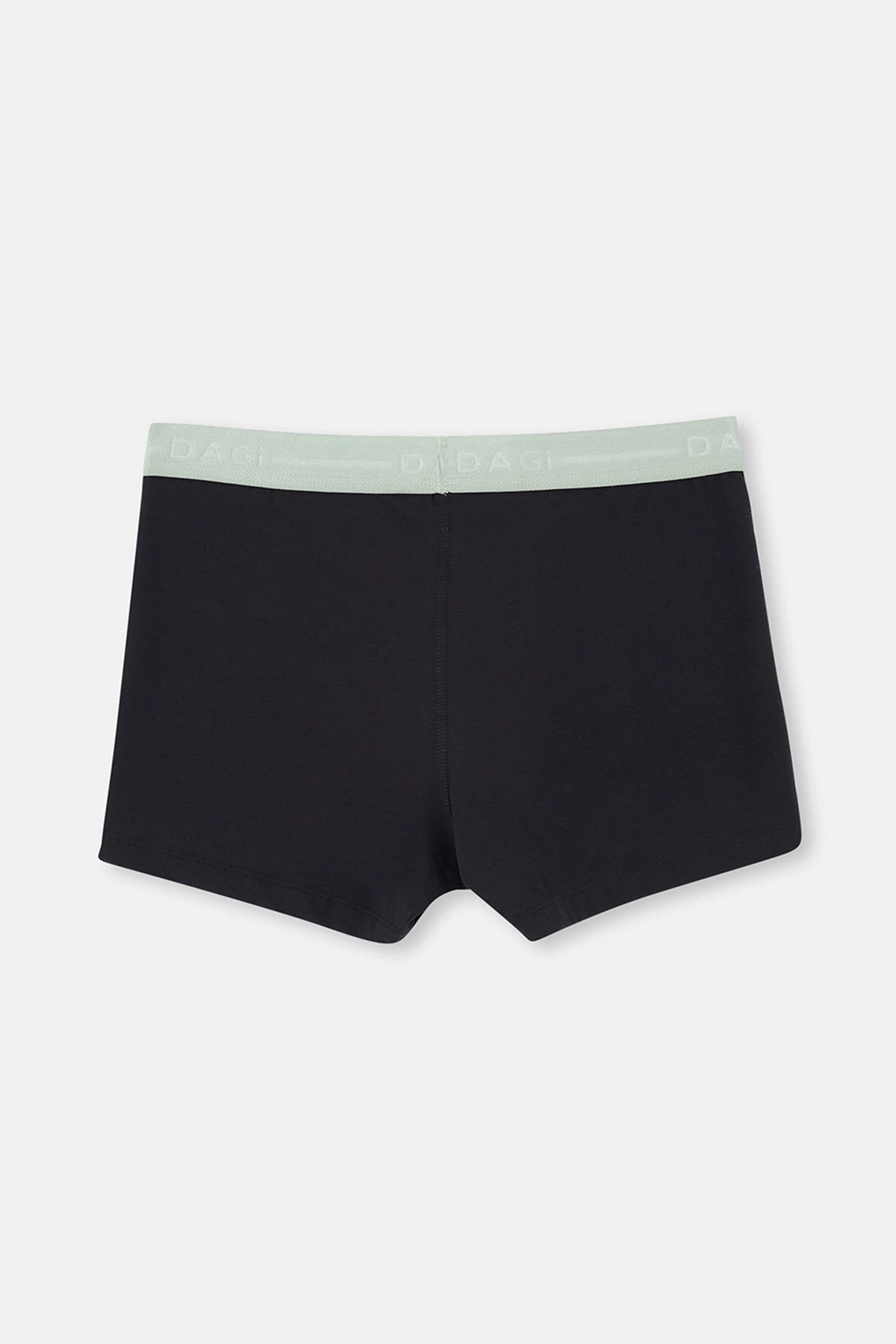 Siyah 3'lü Düz Pamuklu Boxer