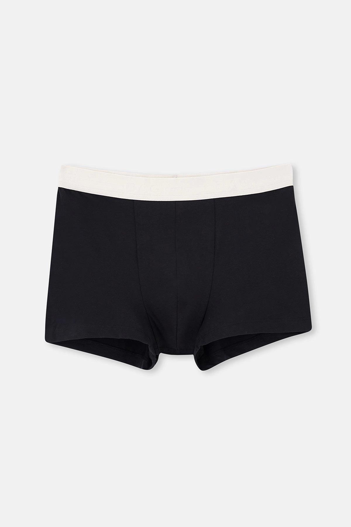 Siyah 3'lü Düz Pamuklu Boxer