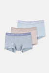 Açık Gri-Gri 3'lü Desenli Micro Modal Boxer