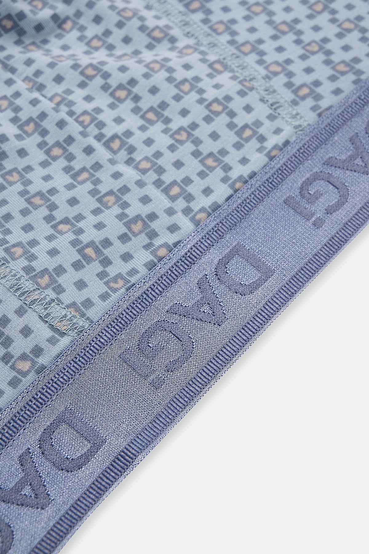 Açık Gri-Gri 3'lü Desenli Micro Modal Boxer