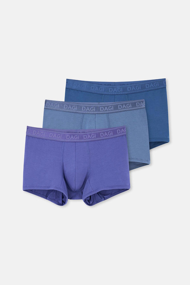 Gece Mavisi-Indigo 3'lü Düz Micro Modal Boxer