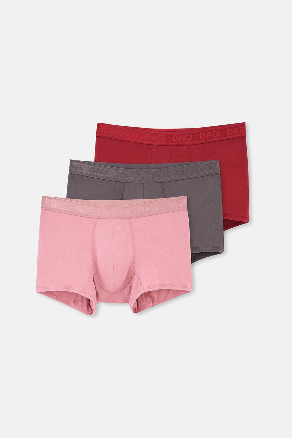 Gri-Gül Kurusu-Mürdüm 3'lü Düz Micro Modal Boxer