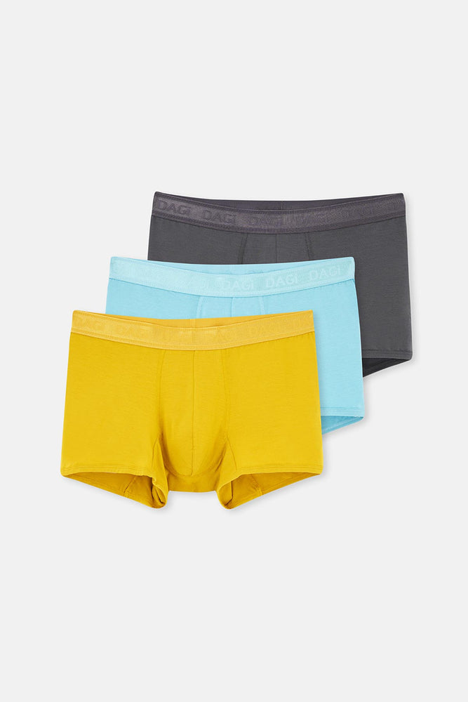 Antrasit-Hardal-Mavi 3'lü Düz Micro Modal Boxer