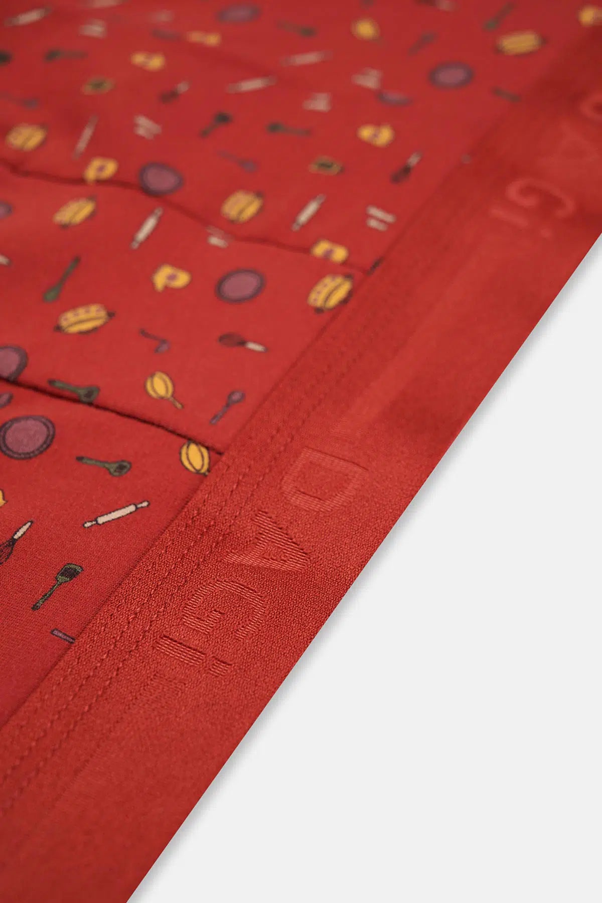 Gül Kurusu-Kiremit-Koyu Yeşil 3'Lü Desenli Pamuk Boxer