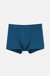 Koyu Yeşil-Mavi 2'li Düz Pamuk Boxer