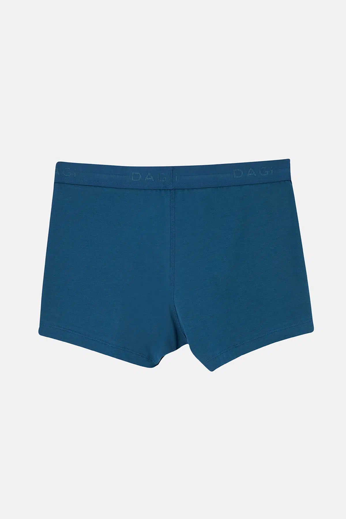 Koyu Yeşil-Mavi 2'li Düz Pamuk Boxer