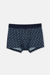 Lacivert Desenli Pamuk 2'li Boxer
