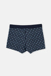 Lacivert Desenli Pamuk 2'li Boxer