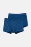 Lacivert 2'li Desenli Pamuk Boxer