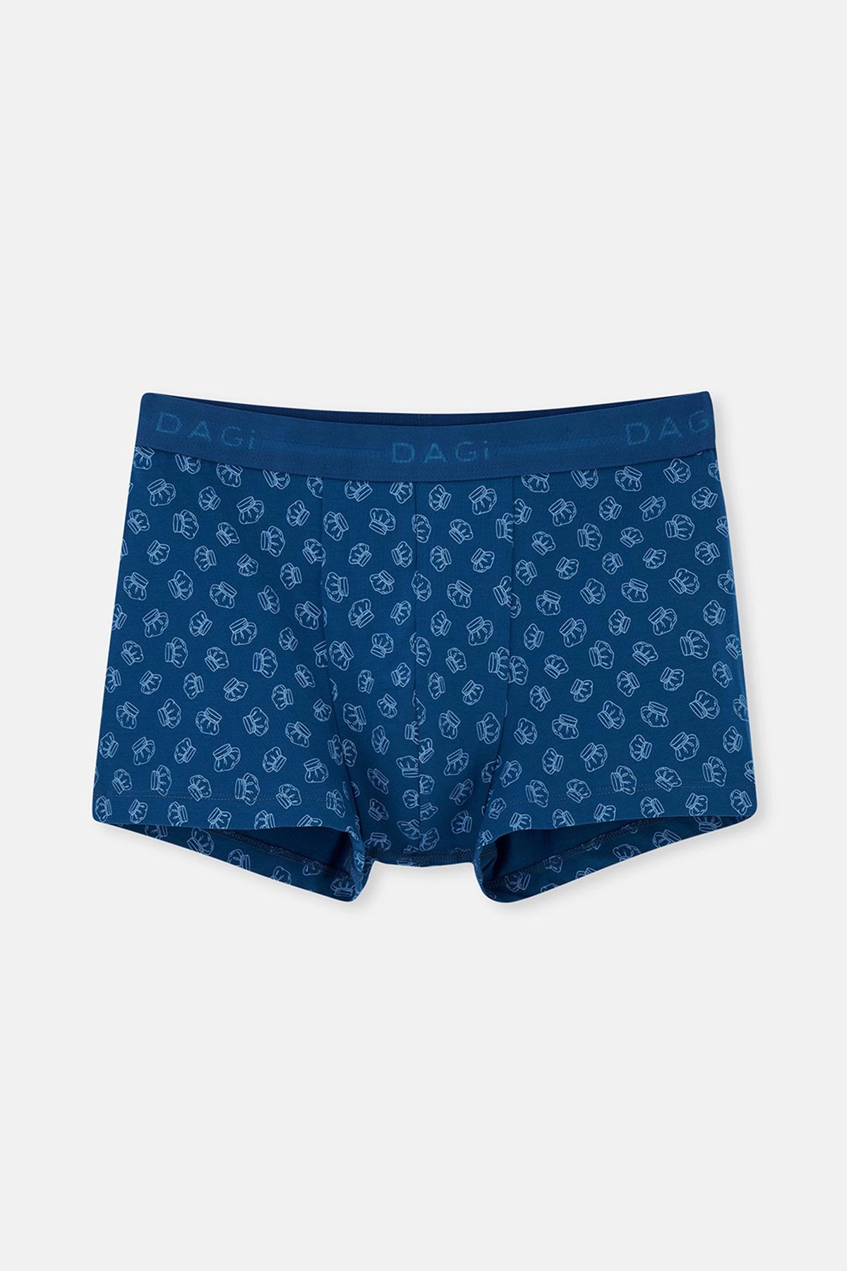 Lacivert 2'li Desenli Pamuk Boxer