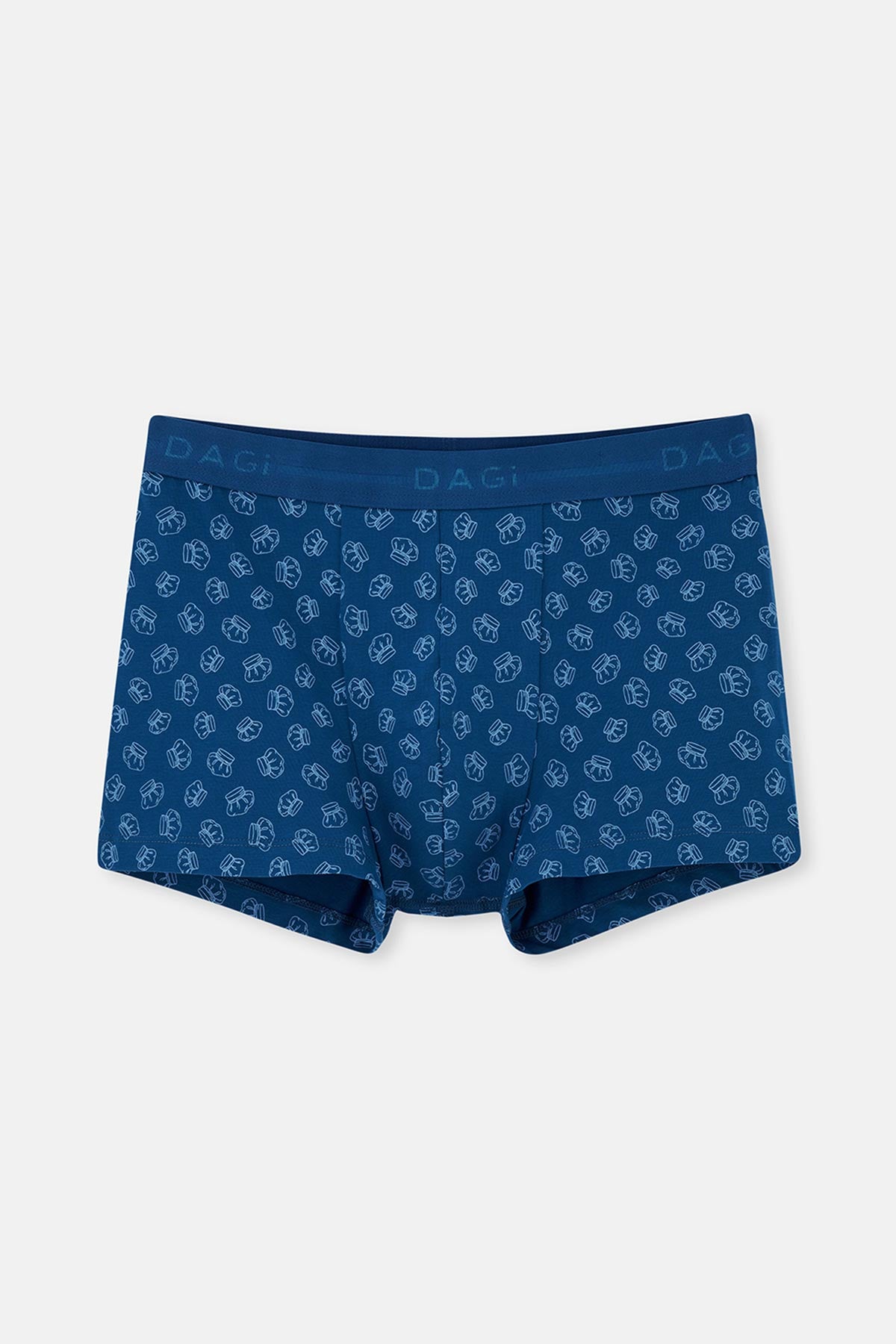 Lacivert 2'li Desenli Pamuk Boxer