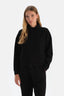 Siyah Dik Yaka Fermuarlı Modal Sweatshirt