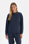 Lacivert Basıc Modal Sweatshırt