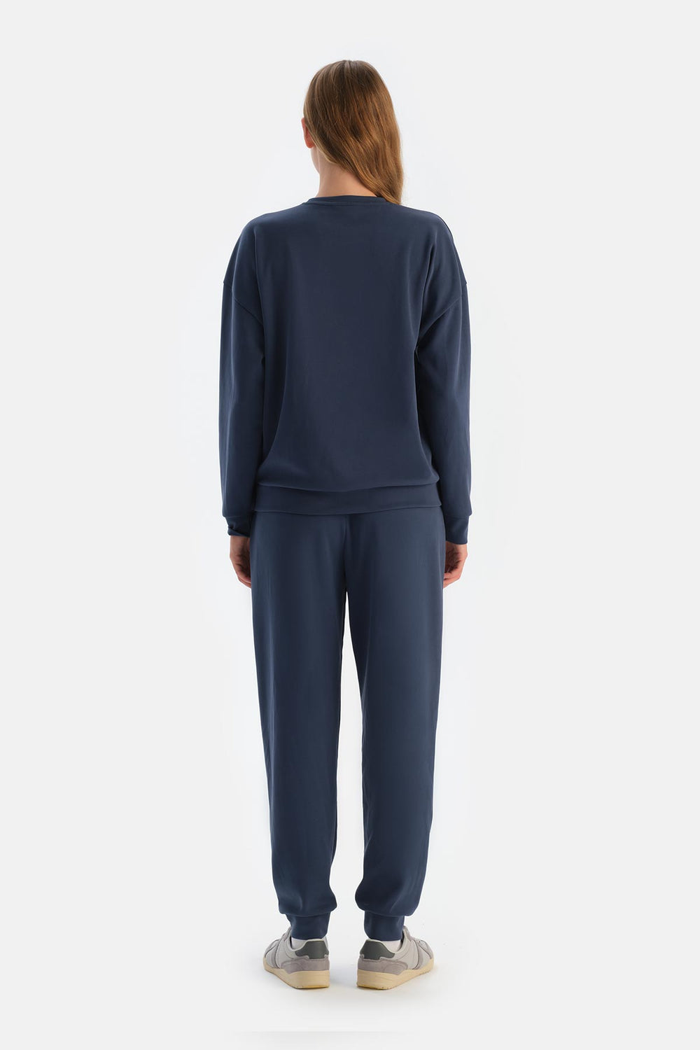 Lacivert Basıc Modal Sweatshırt