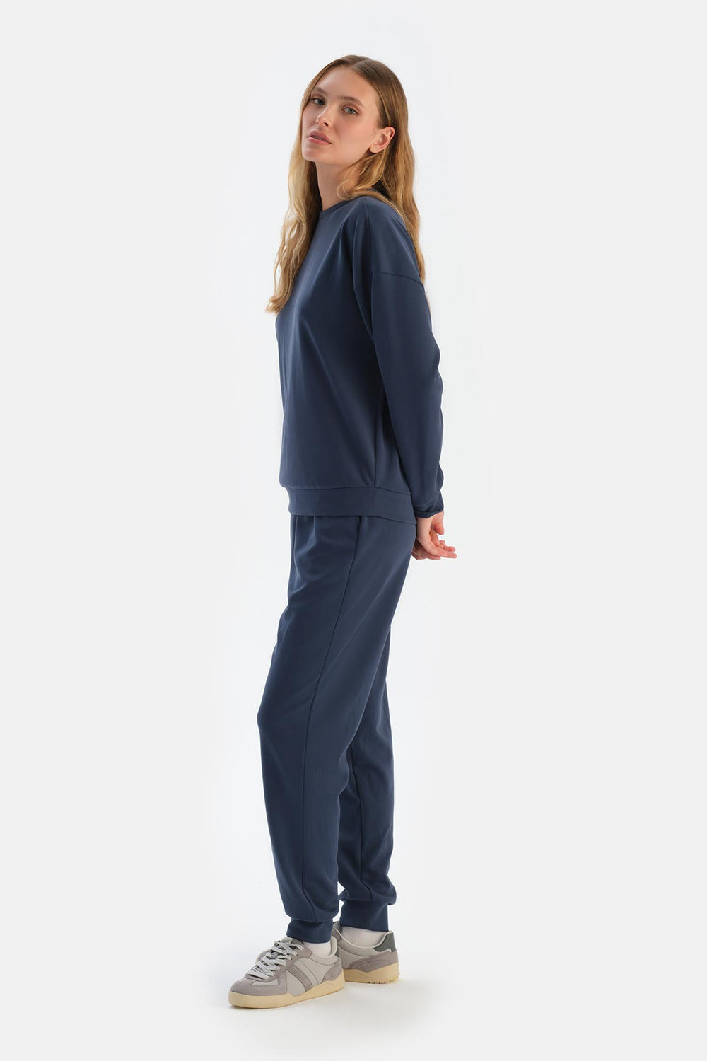 Lacivert Basıc Modal Sweatshırt