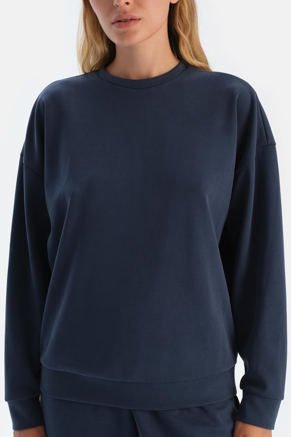 Lacivert Basıc Modal Sweatshırt